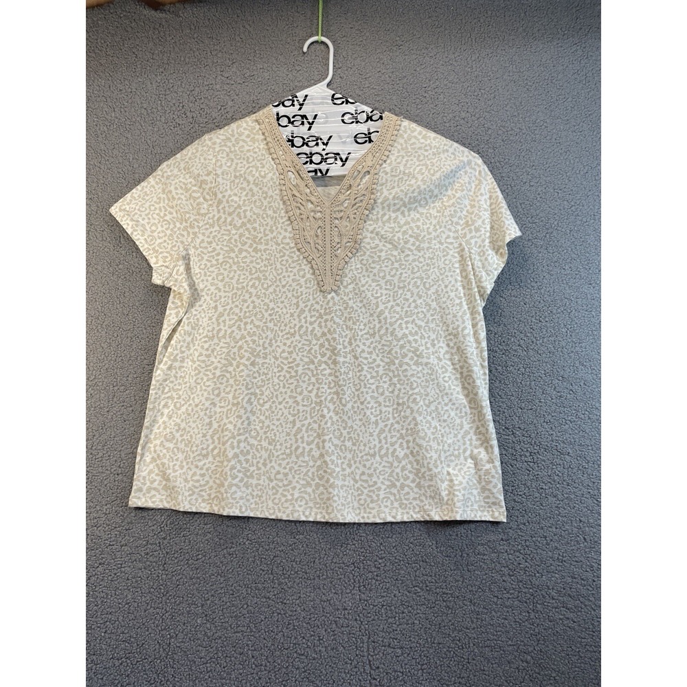 Faded‎ Glory Womens 2X 18W 20W  Short Sleeve Blouse Shirt